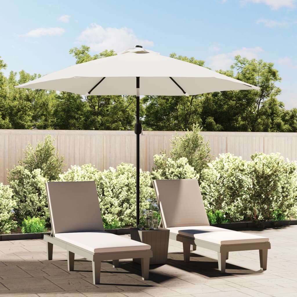 Parasol déporté LED 3 m blanc sable