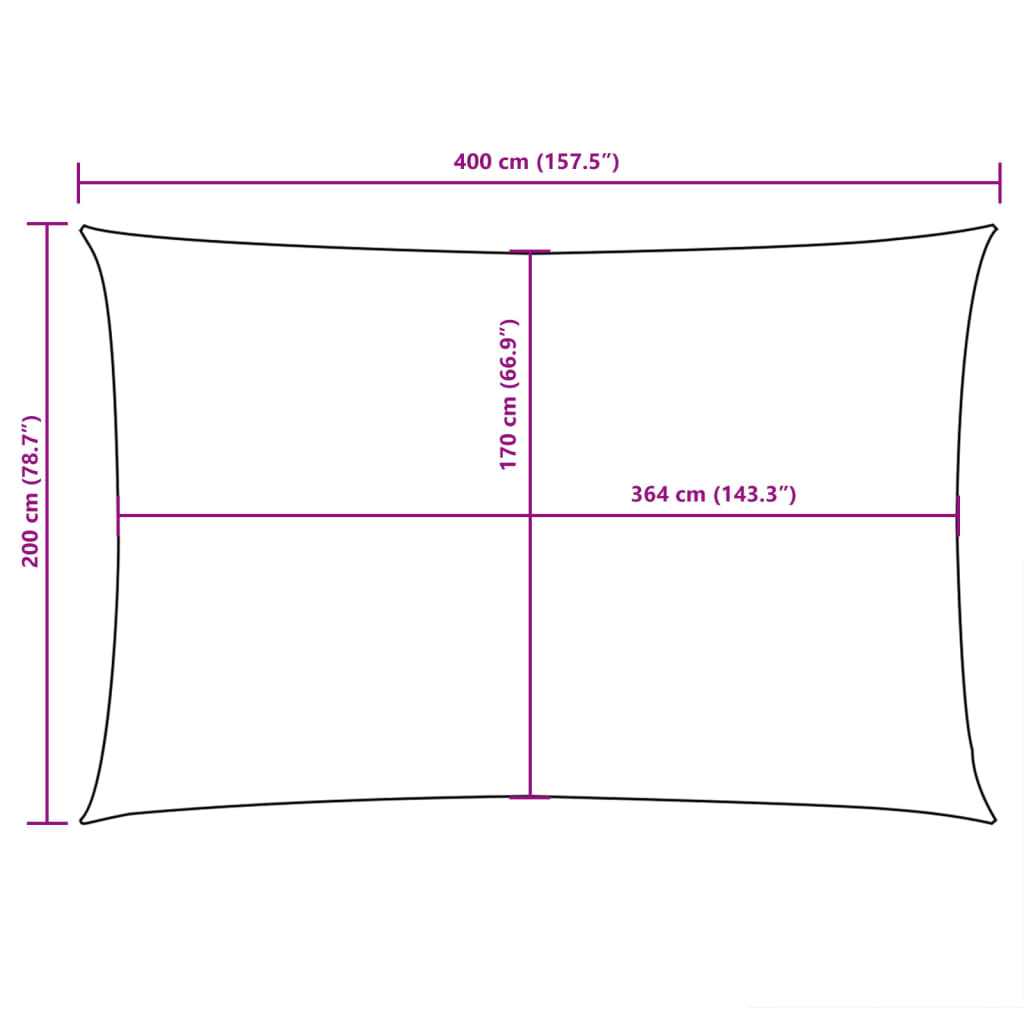 Awning Oxford fabric rectangular 2x4 m terracotta red