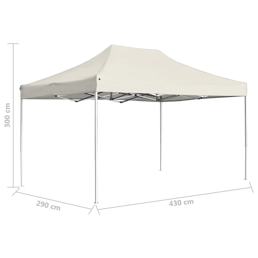 Professional party tent foldable aluminum 4.5x3 m cream