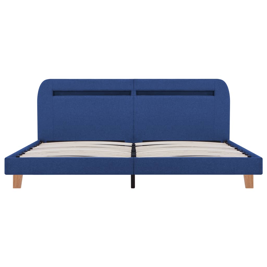 Bettgestell mit LED Blau Stoff 180x200 cm