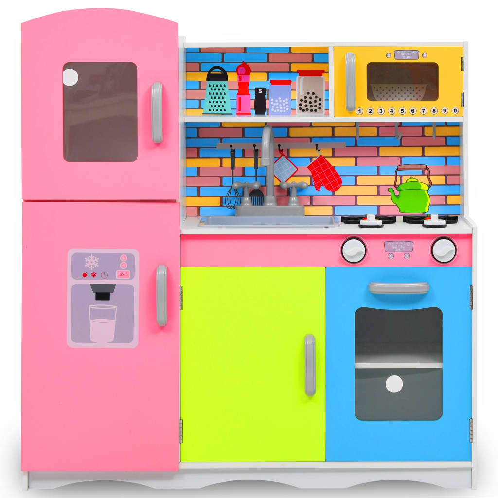 Children's play kitchen MDF 80 x 30 x 85 cm multicolored