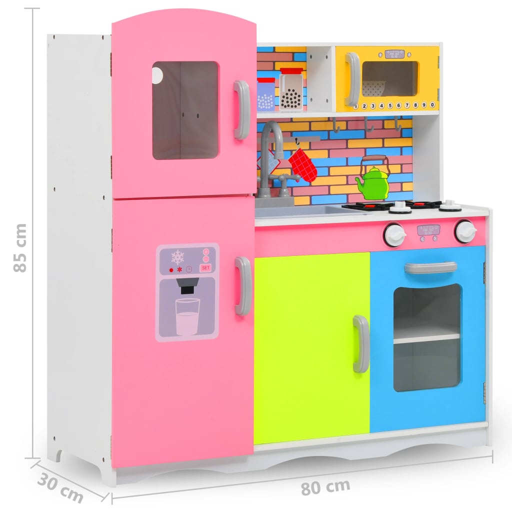 Children's play kitchen MDF 80 x 30 x 85 cm multicolored