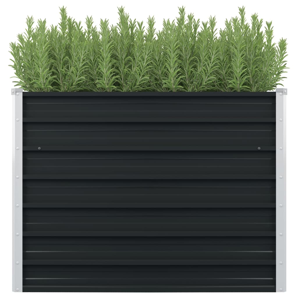 Raised bed anthracite 100 x 100 x 77 cm galvanized steel
