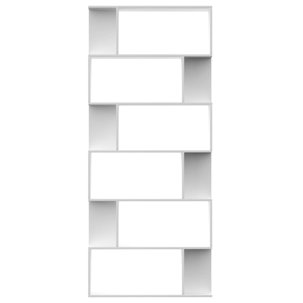 Bookcase/room divider white 80x24x192 cm made of wood