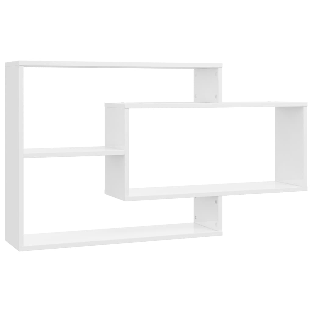 Étagères murales blanc brillant 104x20x58,5 cm en bois
