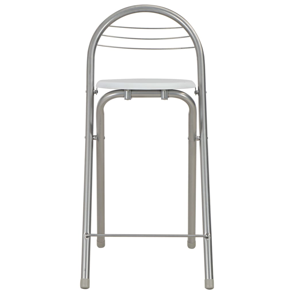 3-piece bar set with shelves wood and steel white