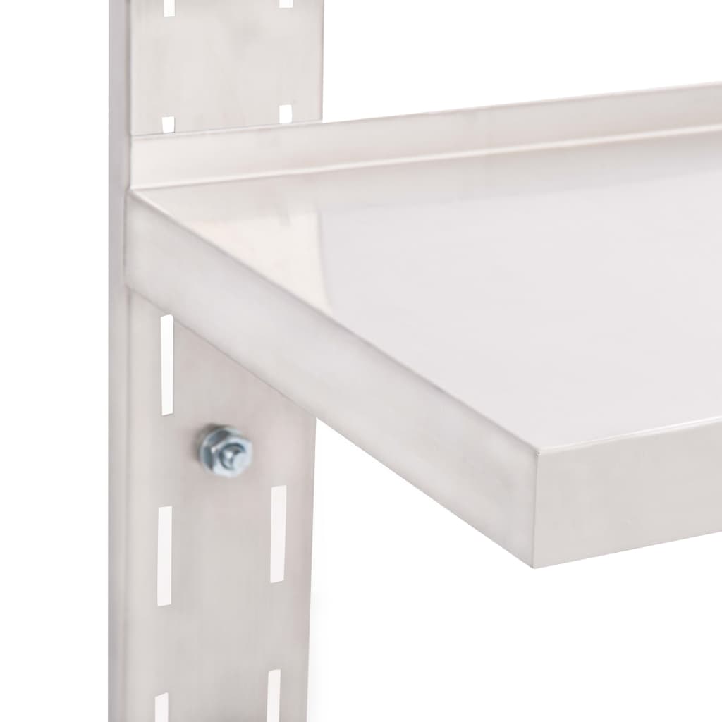Etagère murale 2 niveaux inox 150 x 30 cm