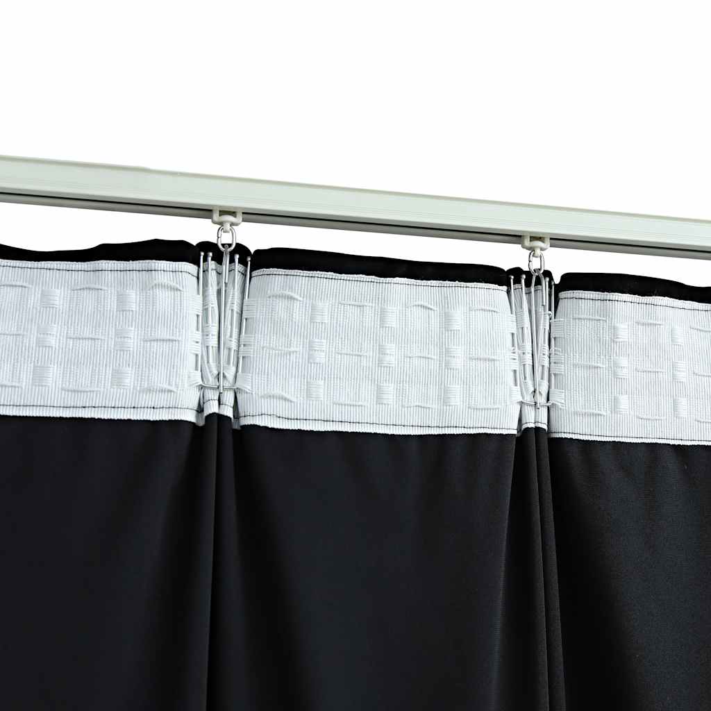 Verdunkelungsvorhänge mit Haken 2 Stk. Samt Schwarz 140x225 cm