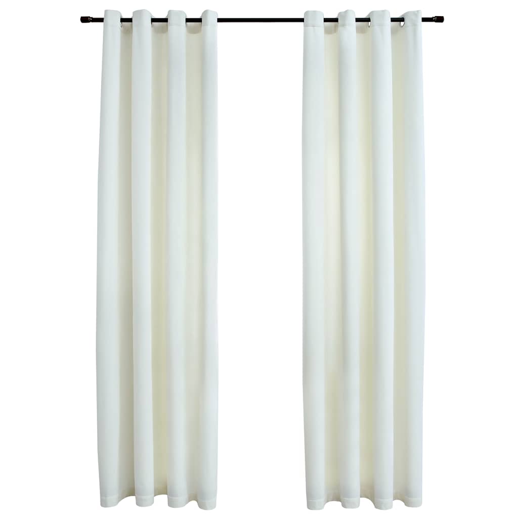 Verdunkelungsvorhänge mit Ösen 2 Stk. Samt Creme 140x245 cm
