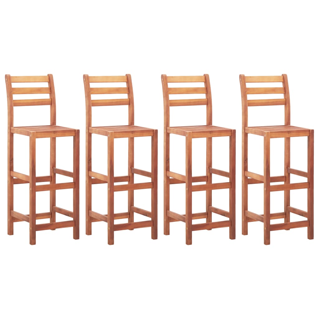 Tabourets de bar 4 pièces en bois d'acacia massif