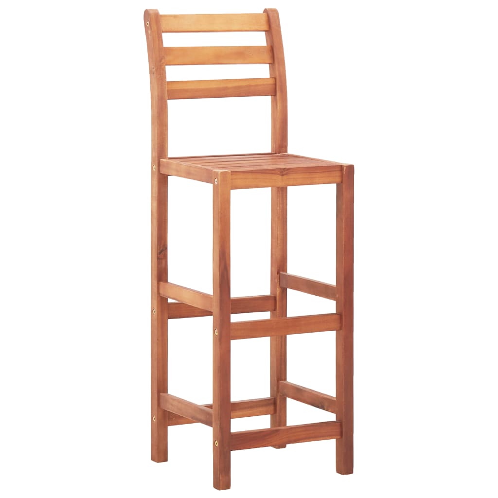 Tabourets de bar 4 pièces en bois d'acacia massif