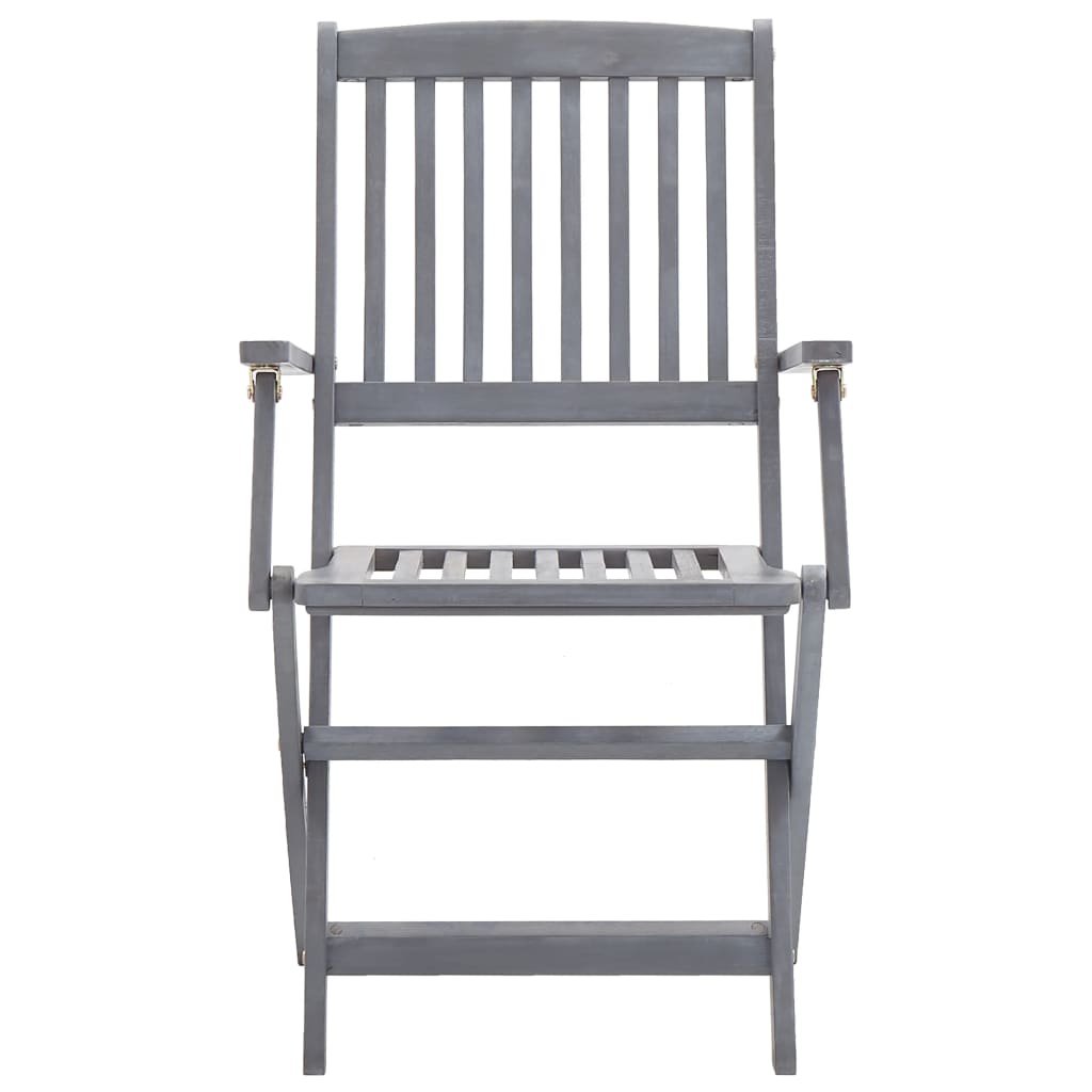 Folding garden chairs 2 pcs. Solid acacia wood