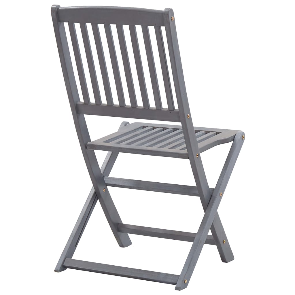 Folding garden chairs 2 pcs. Solid acacia wood