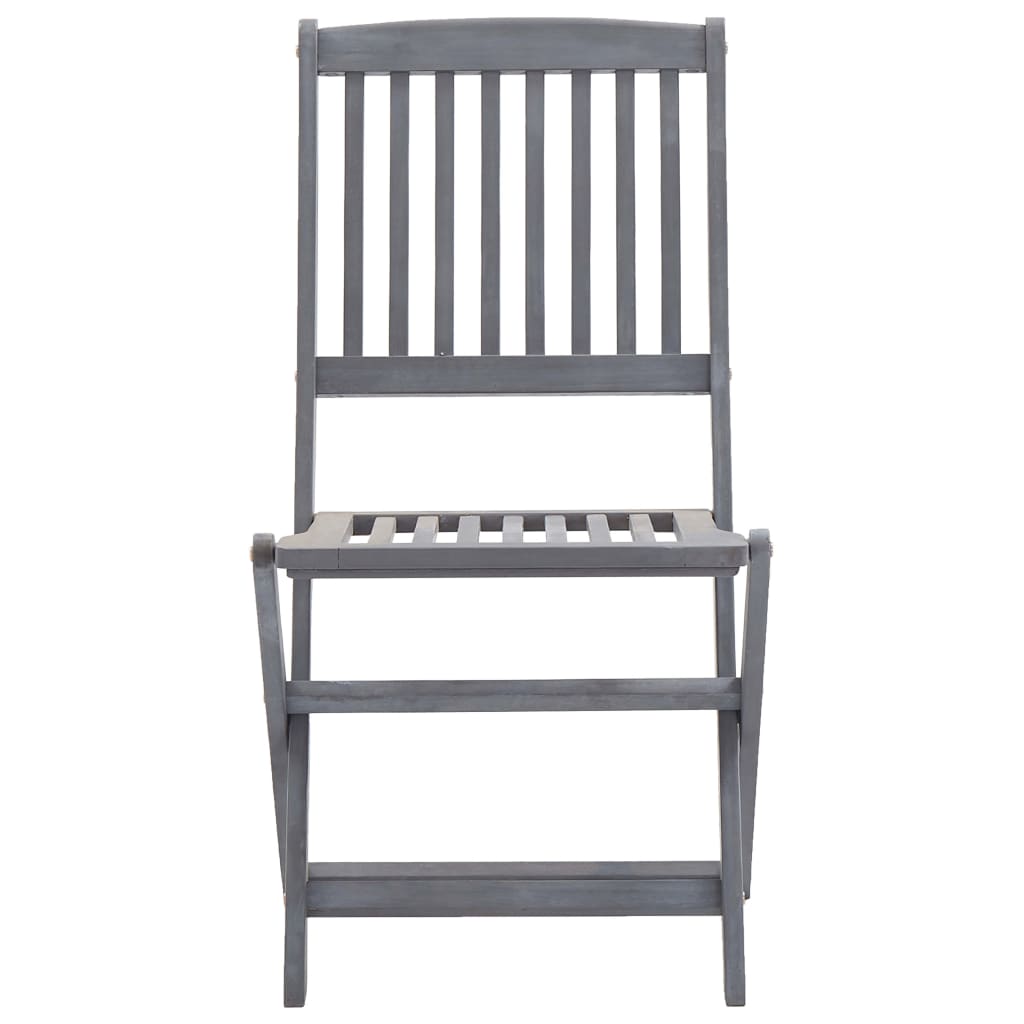 Folding garden chairs 2 pcs. Solid acacia wood