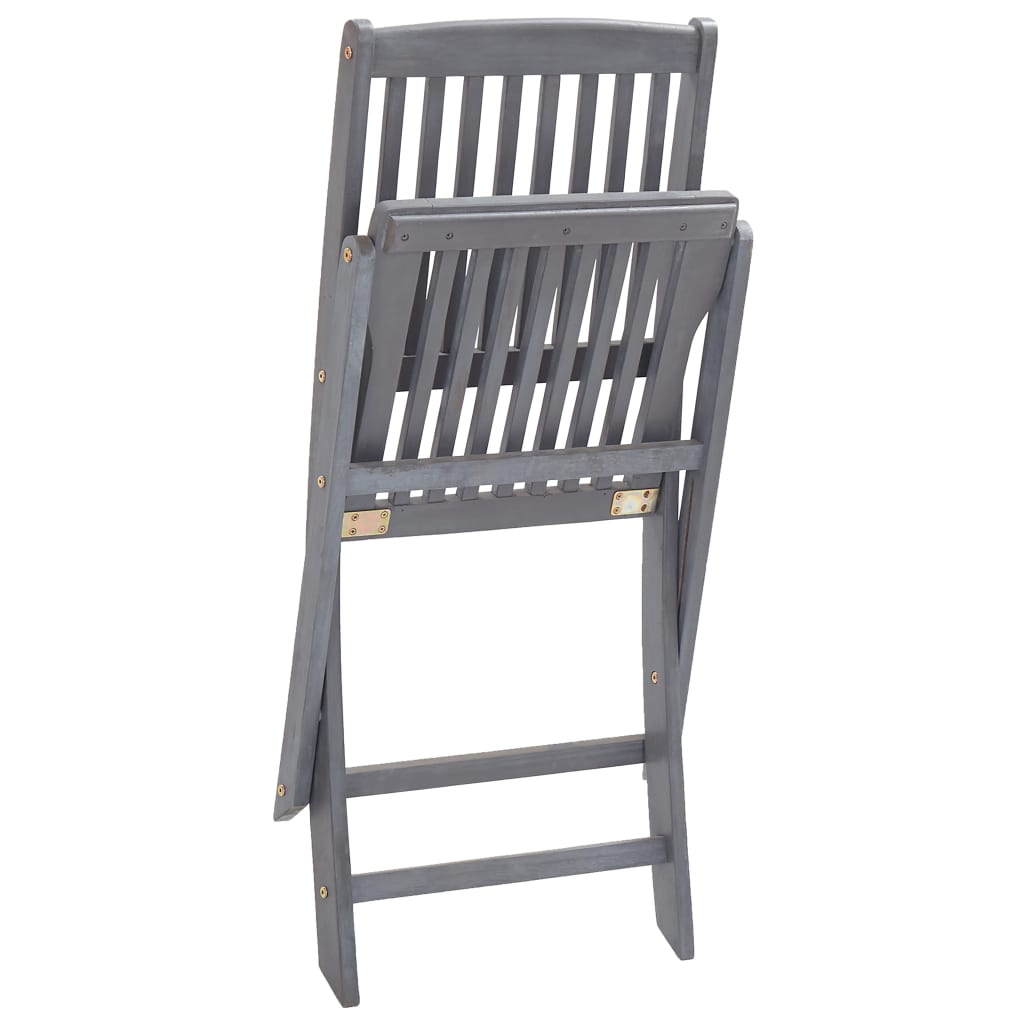 Folding garden chairs 2 pcs. Solid acacia wood