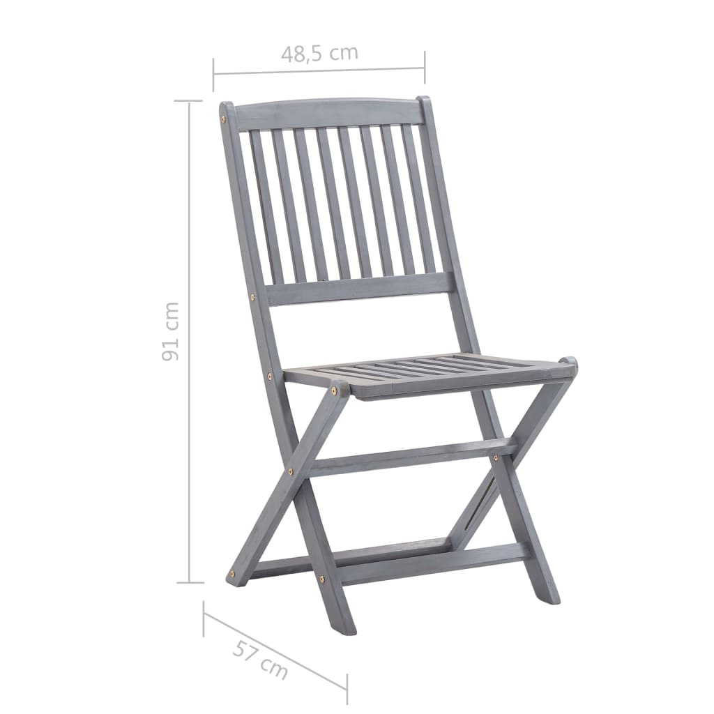 Folding garden chairs 4 pcs. Solid acacia wood