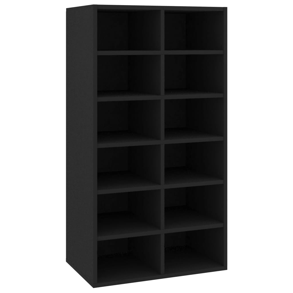 Étagère à chaussures noir 54x34x100,5 cm en bois