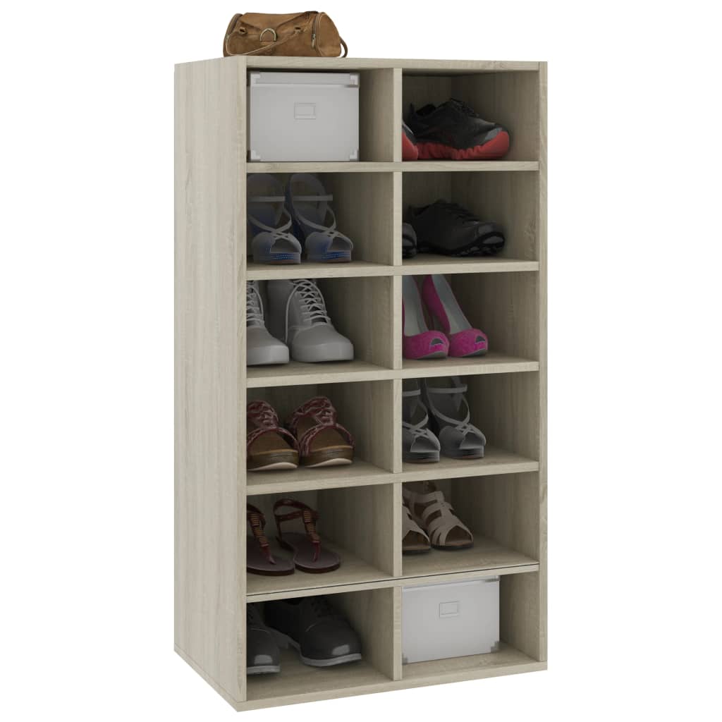 Étagère à chaussures chêne Sonoma 54x34x100,5 cm en bois