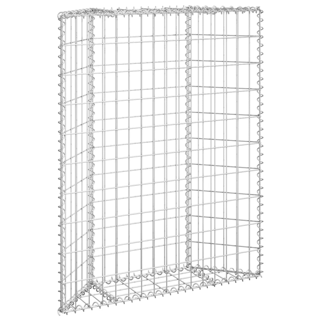 Gabionen-Hochbeet Trapezform Verzinkter Stahl 80x20x100 cm