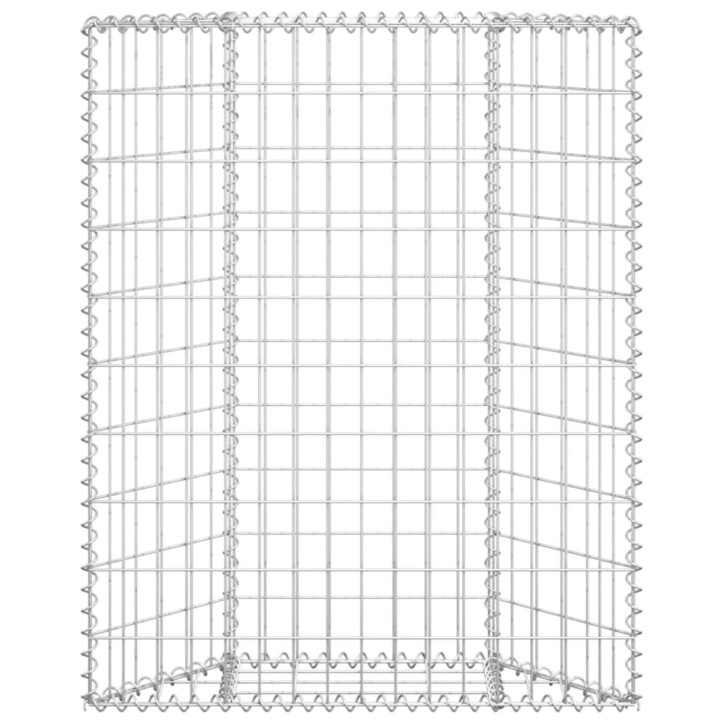 Gabionen-Hochbeet Trapezform Verzinkter Stahl 80x20x100 cm
