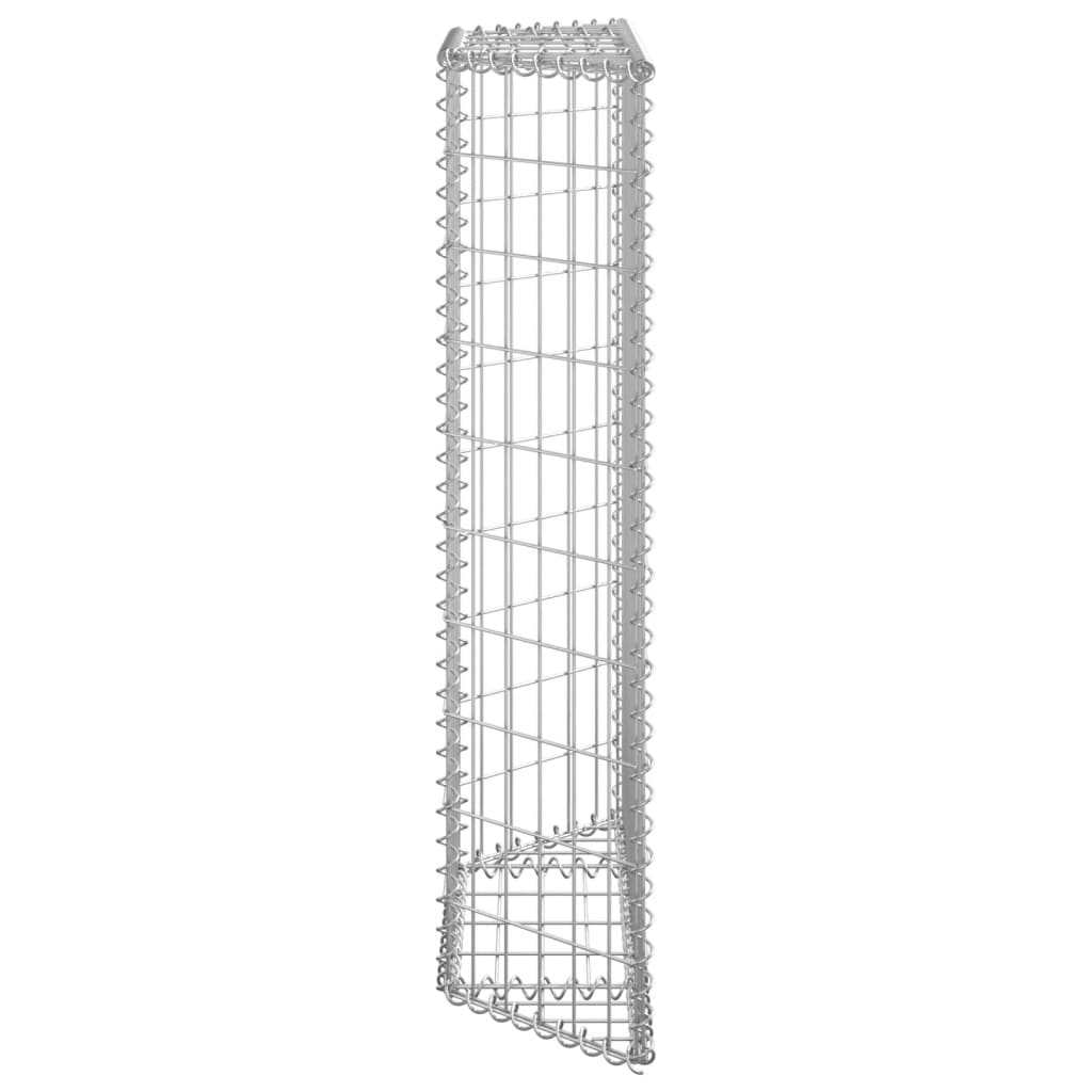 Gabionen-Hochbeet Trapezform Verzinkter Stahl 80x20x100 cm