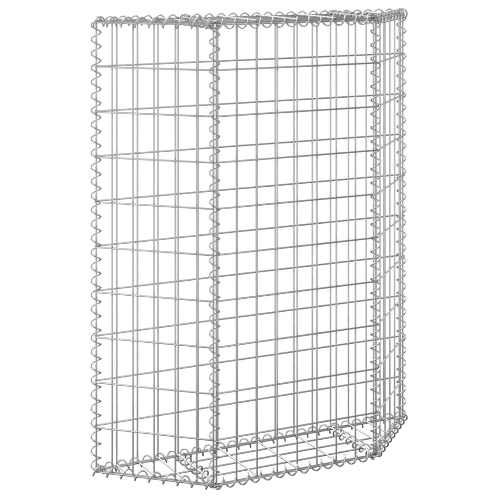 Gabionen-Hochbeet Trapezform Verzinkter Stahl 80x20x100 cm