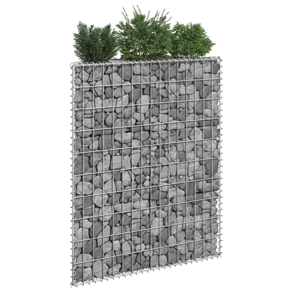 Gabionen-Hochbeet Trapezform Verzinkter Stahl 80x20x100 cm