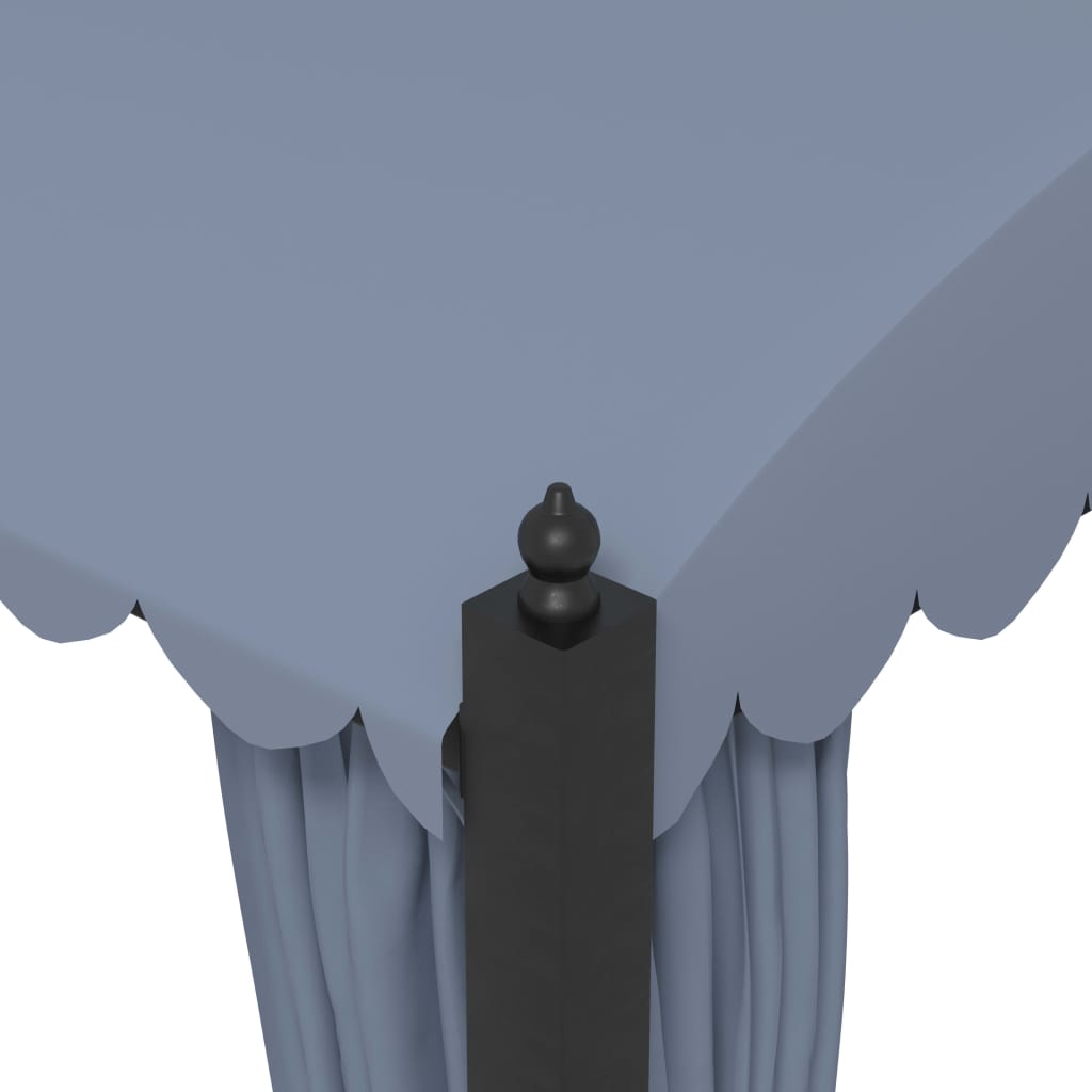 Gazebo with curtains 3 x 4 m anthracite steel