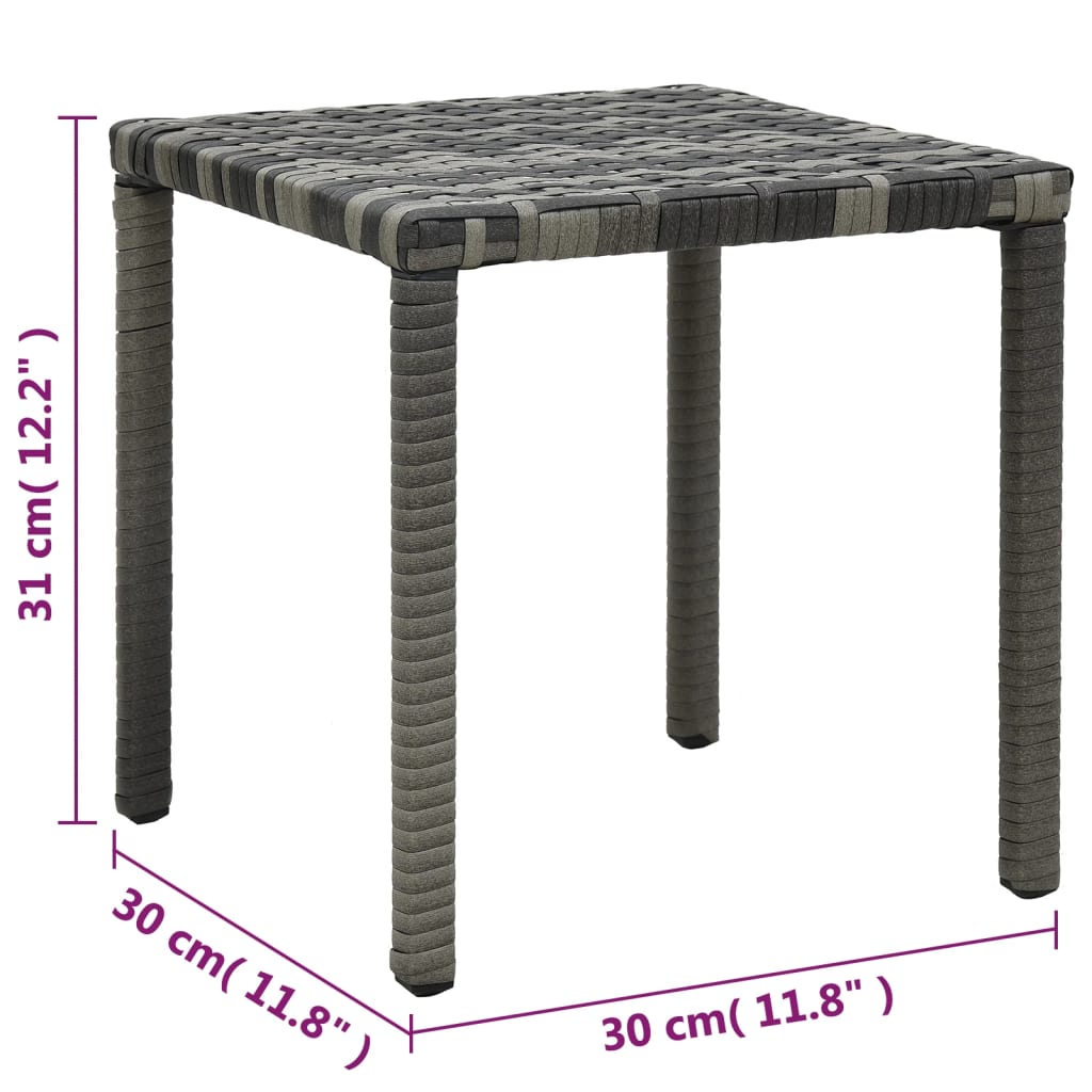 Sun loungers with table poly rattan anthracite