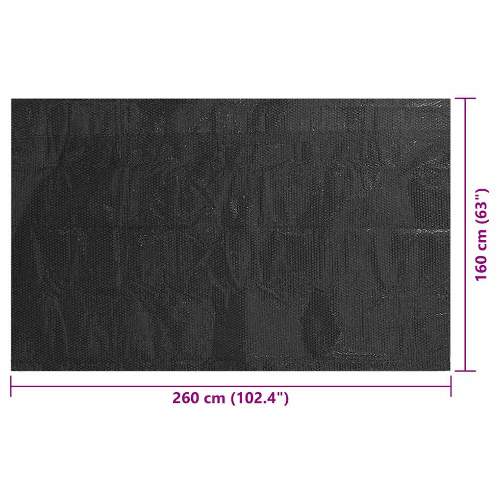 Couverture de piscine noire 260x160 cm PE