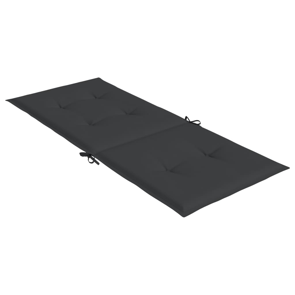 Garden chair cushions for high-back chairs 4 pieces. Black 120x50x3 cm
