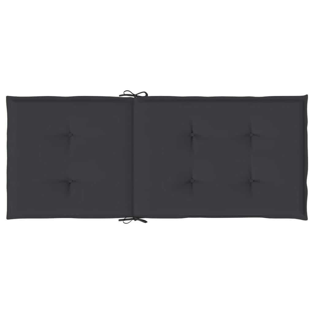 Garden chair cushions for high-back chairs 4 pieces. Black 120x50x3 cm