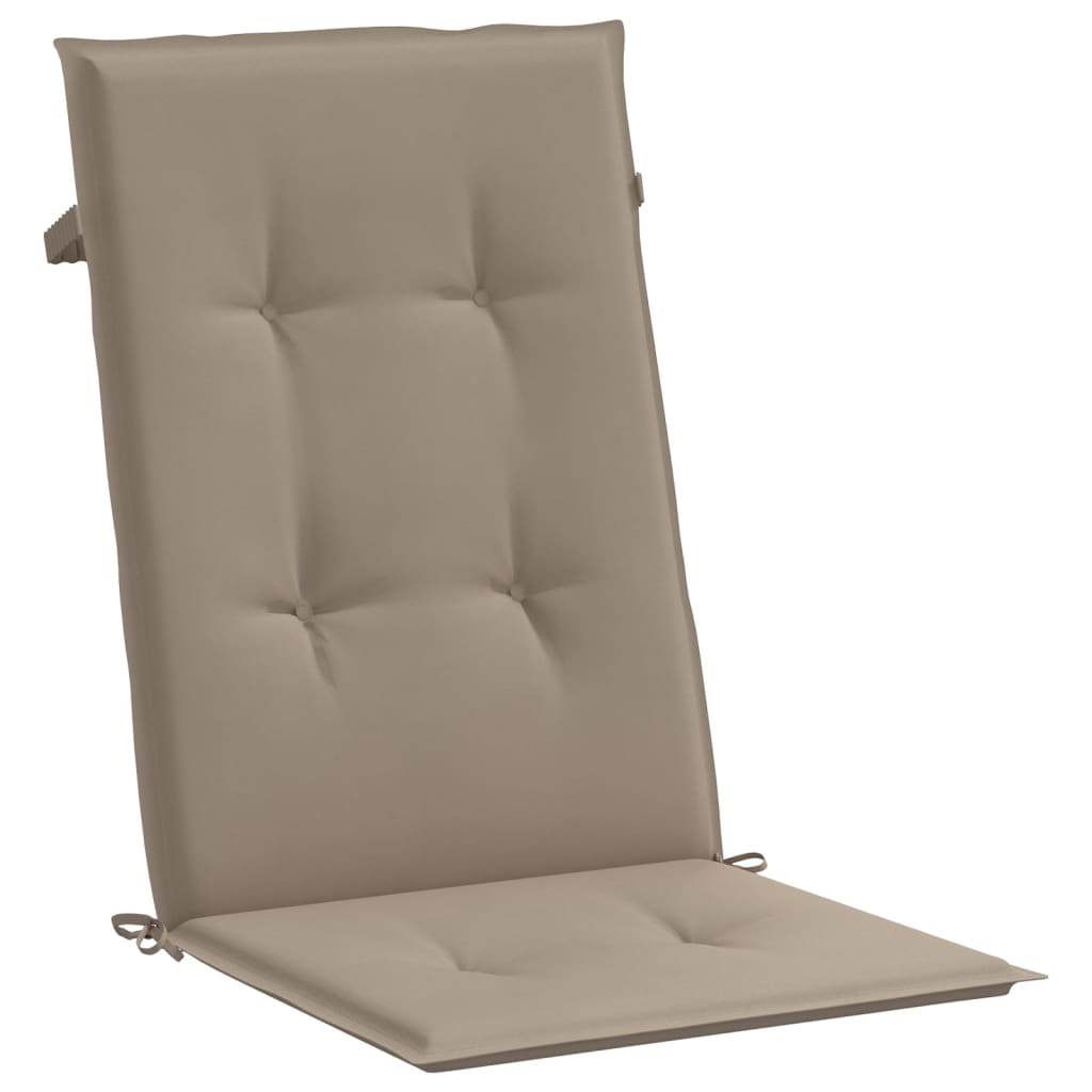 Garden chair cushions for high-back chairs 4 pieces. Taupe 120x50x3cm fabric