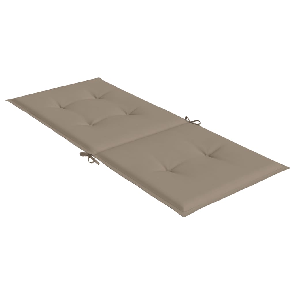 Garden chair cushions for high-back chairs 4 pieces. Taupe 120x50x3cm fabric