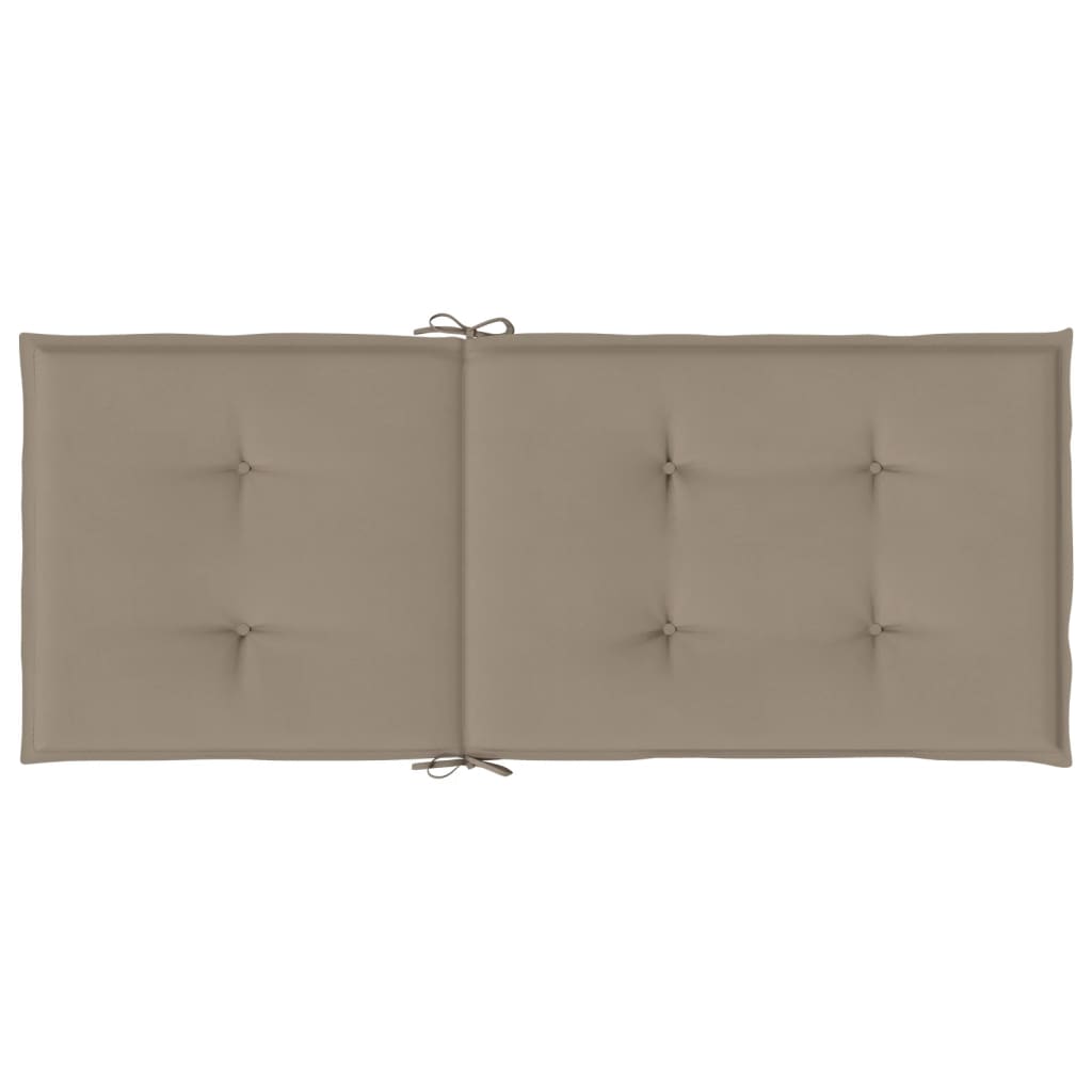 Garden chair cushions for high-back chairs 4 pieces. Taupe 120x50x3cm fabric