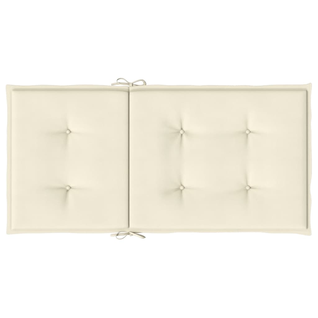 Garden chair cushions for low-back chairs 4 pieces cream 100x50x3 cm