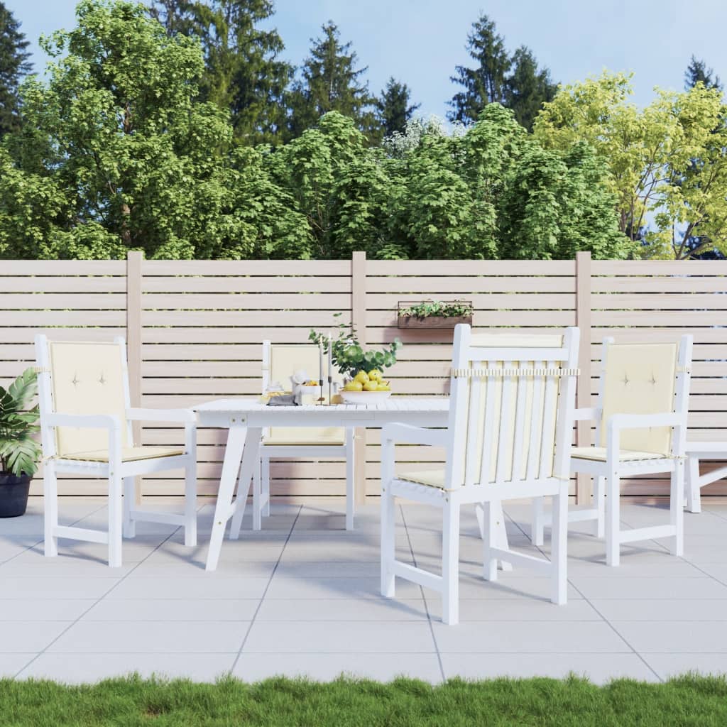 Garden chair cushions for low-back chairs 4 pieces cream 100x50x3 cm
