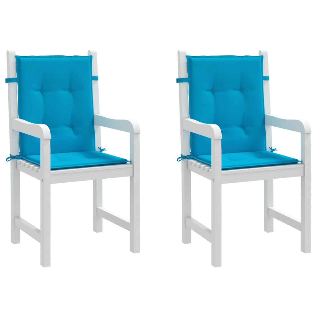 Garden chair cushions for low-back chairs 2 pieces blue 100x50x3 cm