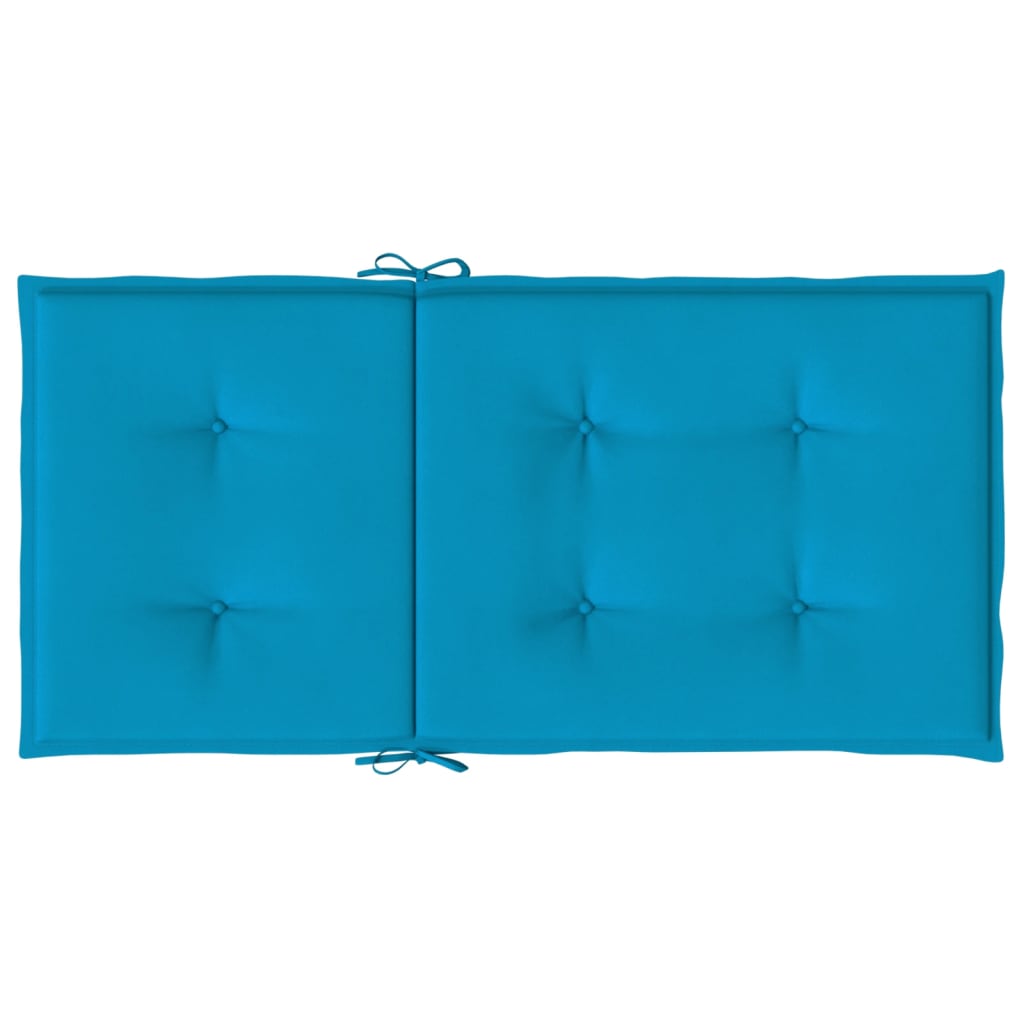Garden chair cushions for low-back chairs 2 pieces blue 100x50x3 cm