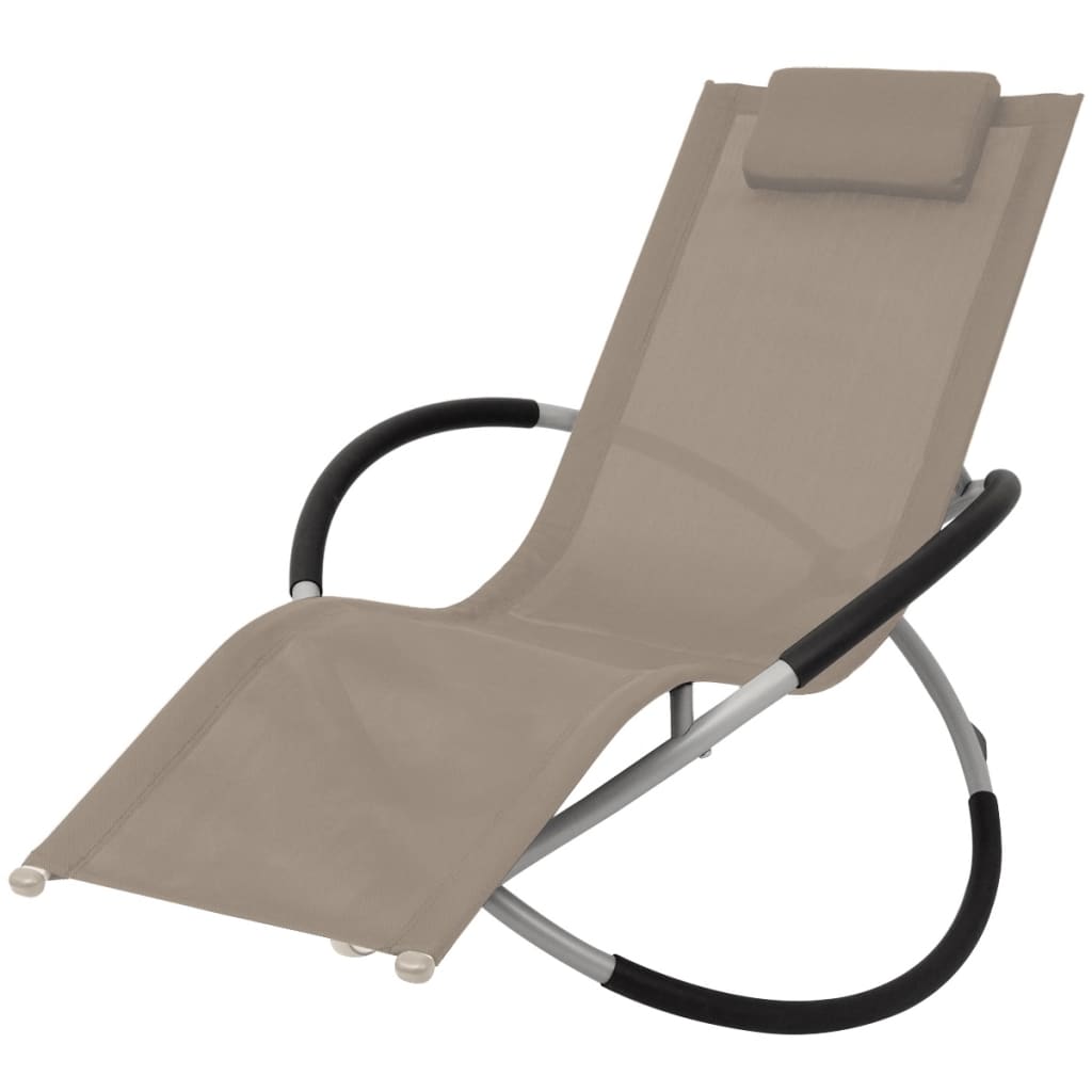 Sun lounger geometric steel taupe