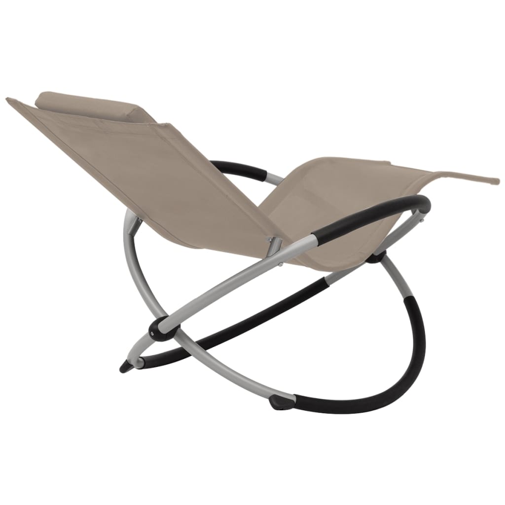 Sun lounger geometric steel taupe
