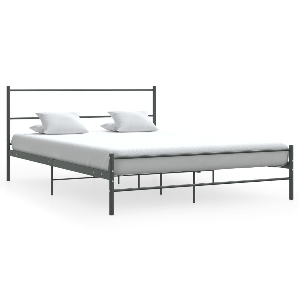 Bettgestell ohne Matratze Grau Metall 140×200 cm
