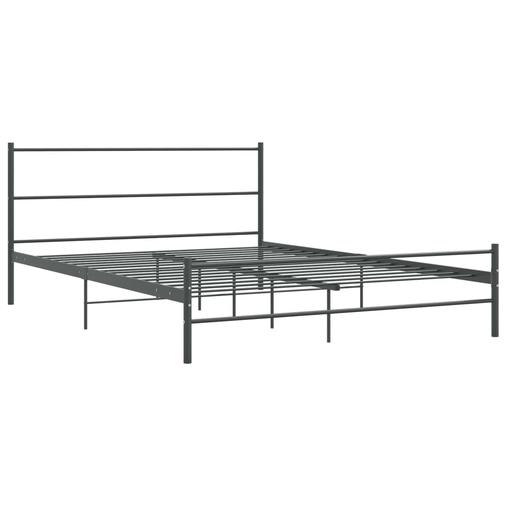 Bettgestell ohne Matratze Grau Metall 140×200 cm