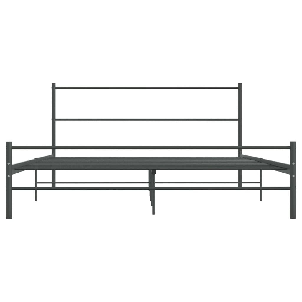 Bettgestell ohne Matratze Grau Metall 140×200 cm