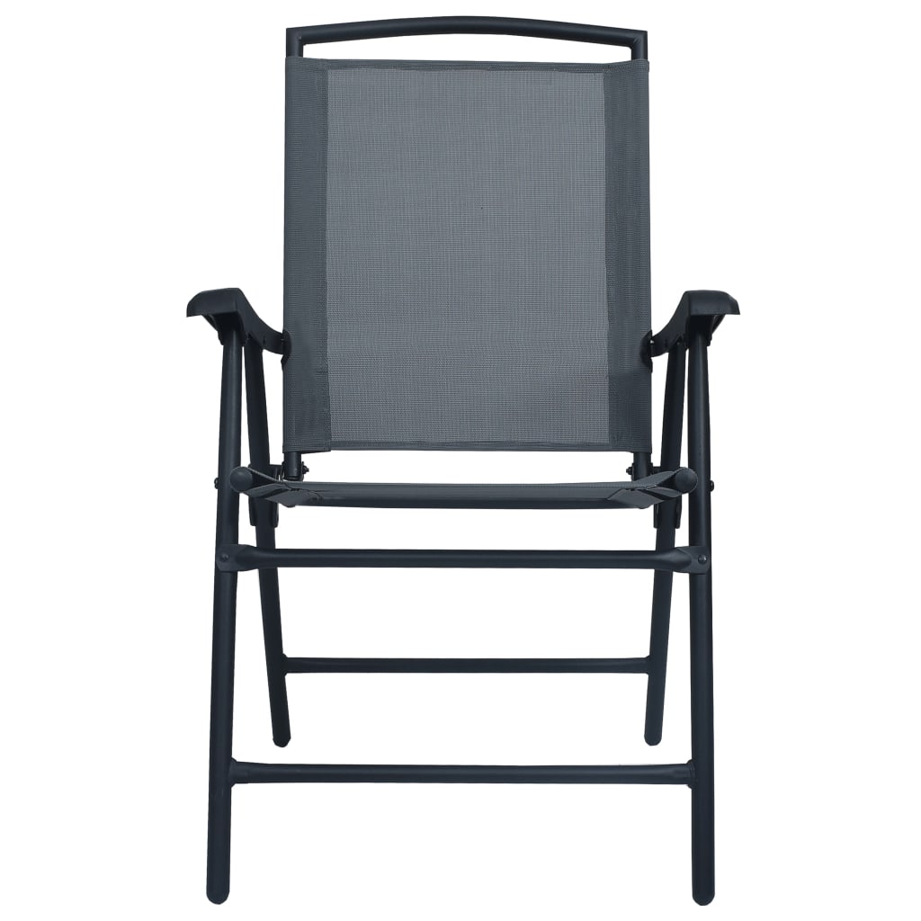 Folding garden chairs 2 pcs. Textilene Gray
