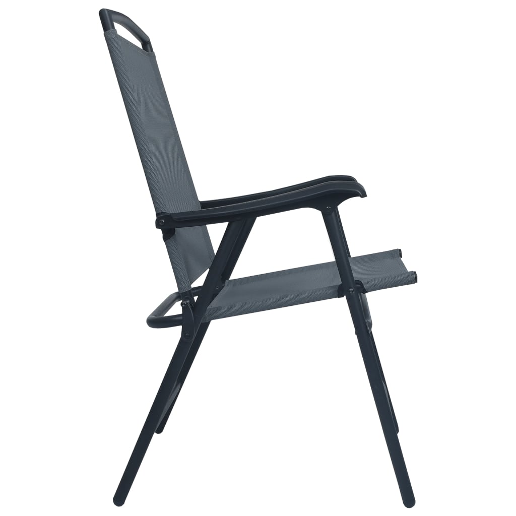 Folding garden chairs 2 pcs. Textilene Gray