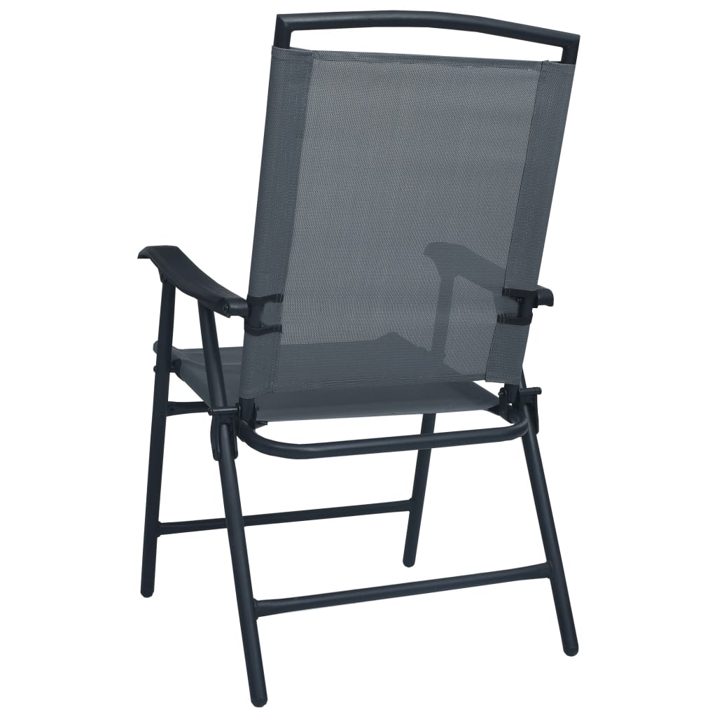 Folding garden chairs 2 pcs. Textilene Gray