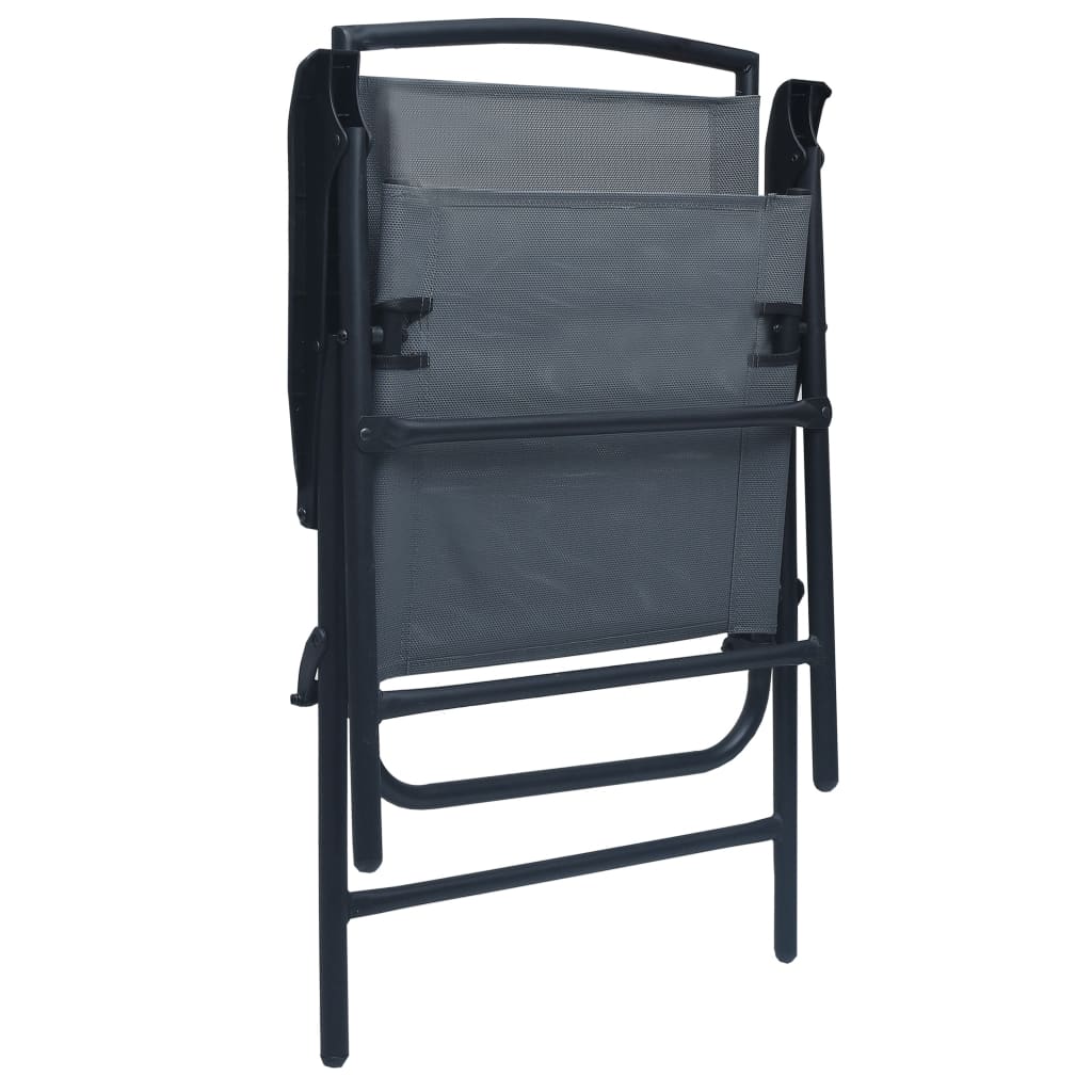 Folding garden chairs 2 pcs. Textilene Gray