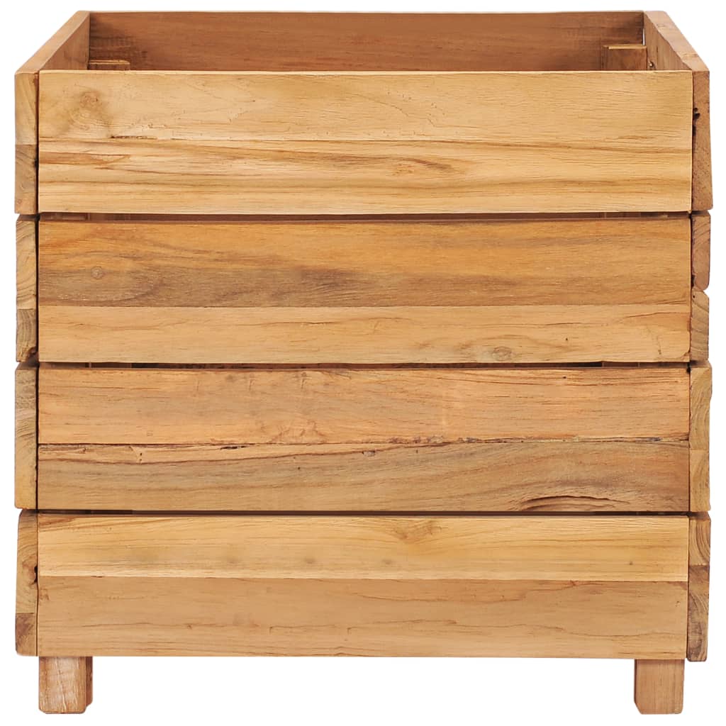 Hochbeet 50x40x38 cm Massivholz Teak und Stahl