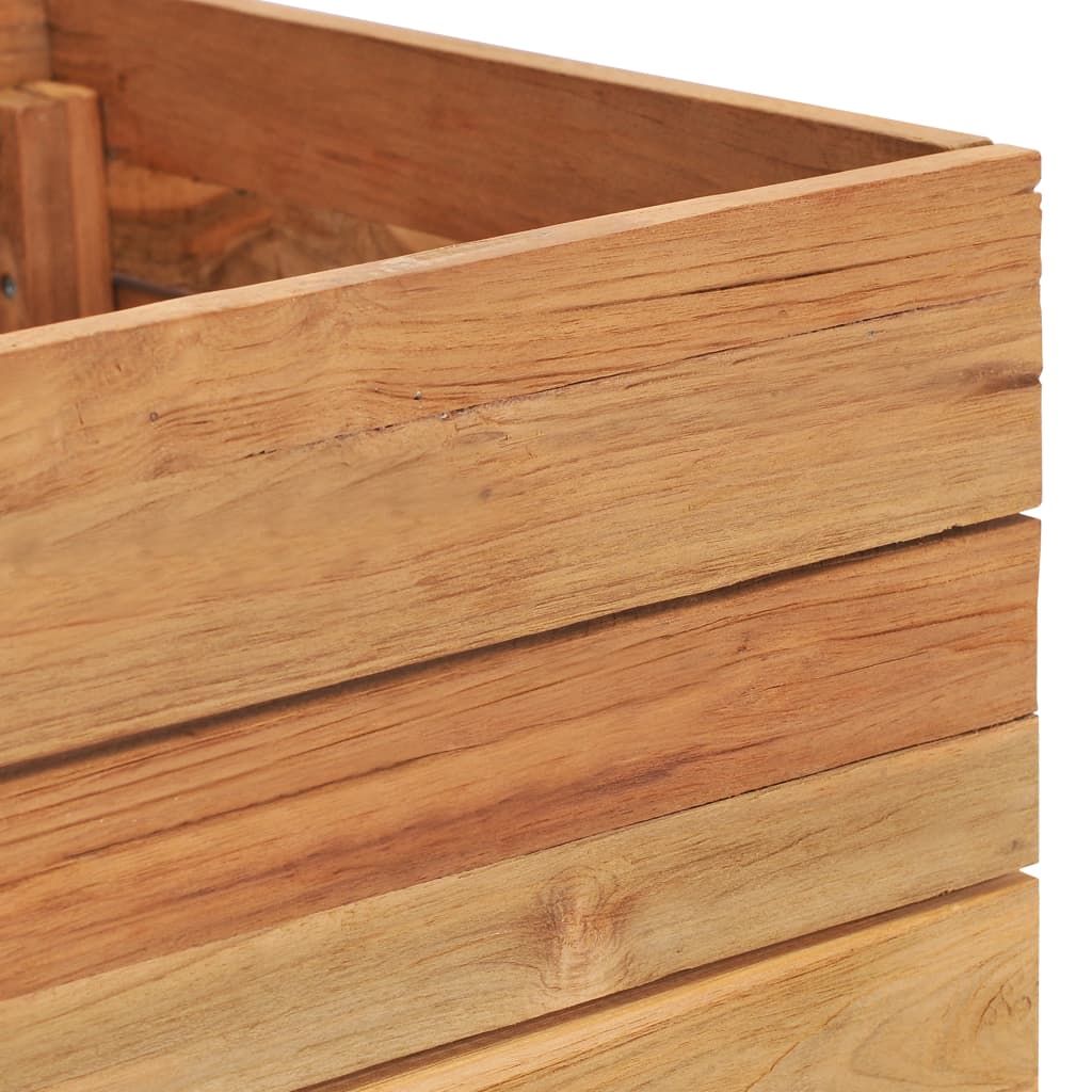 Hochbeet 50x40x38 cm Massivholz Teak und Stahl